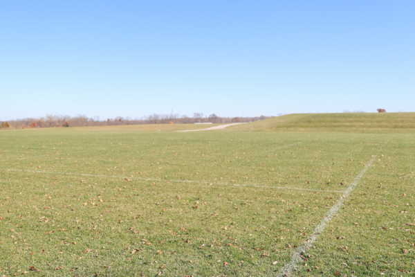 Grass playing field at Line Hill Mound MetroPark