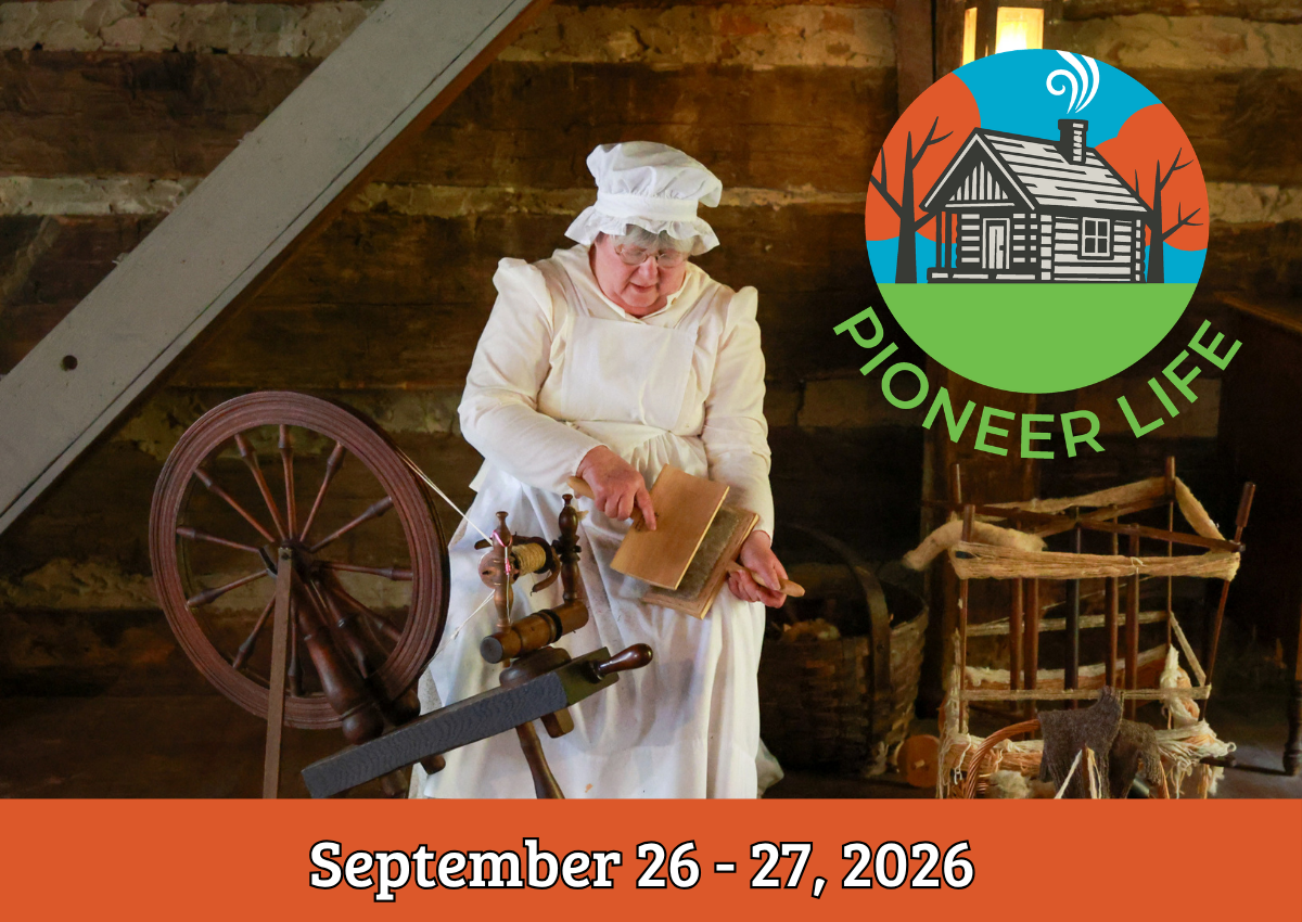 Woman in historic dress carding wool