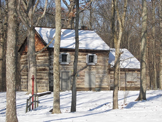 The Bebb Cabin Bebb Cabin in snow at Governor Bebb MetroPark